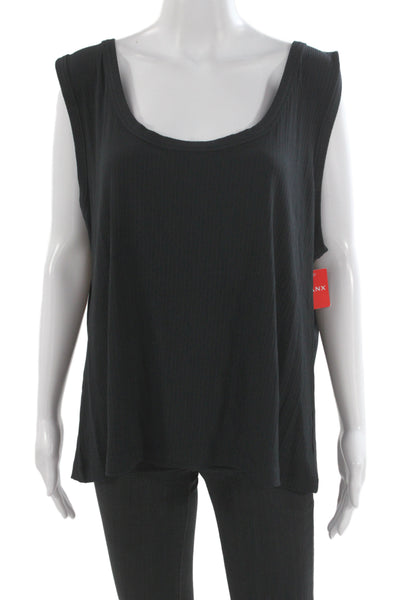 Spanx Womens Basic Tank Black Cotton Round Neck Sleeveless Size 3X