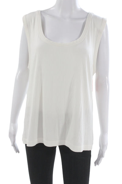 Spanx Womens White Basic Sleeveless Tank Rayon Elastane Round Neck Size 3X