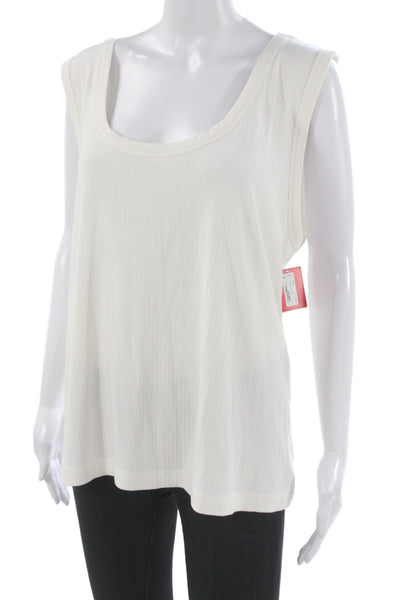 Spanx Womens White Basic Sleeveless Tank Rayon Elastane Round Neck Size 3X