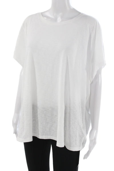 Spanx Womens Basic White Pima Cotton Short Sleeve T-Shirt Size 3X