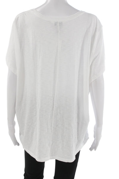 Spanx Womens Basic White Pima Cotton Short Sleeve T-Shirt Size 3X