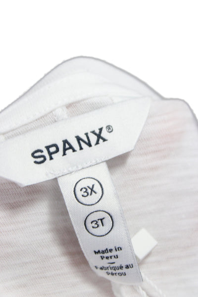 Spanx Womens Basic White Pima Cotton Short Sleeve T-Shirt Size 3X