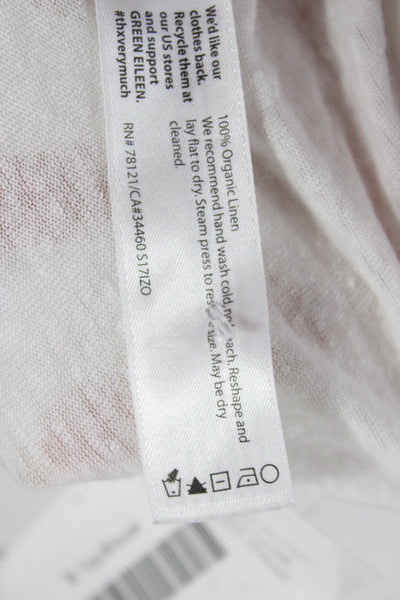 Eileen Fisher Women Tunic Button-Up Organic Linen White 3/4 Sleeve Size 1X