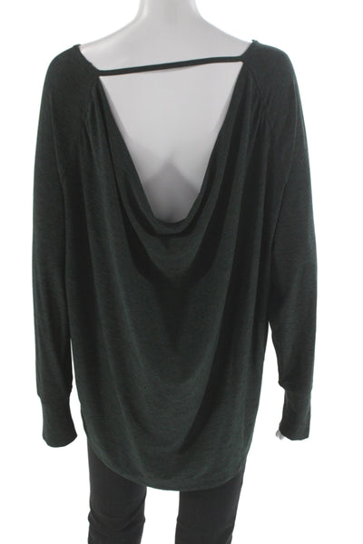Spanx Women Long Sleeve Round Neck Top Dark Gray Size 1X