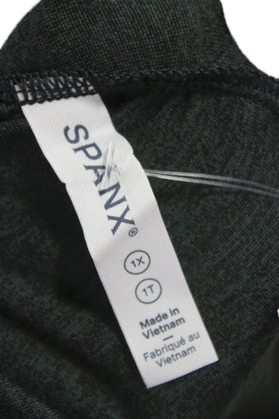 Spanx Women Long Sleeve Round Neck Top Dark Gray Size 1X