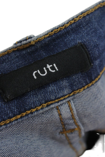 Ruti Unisex High Rise Cropped Wide-Leg Jeans Dark Blue Size 14