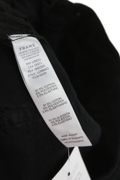 Frame Unisex Black Straight Cropped Denim Jeans Size 34