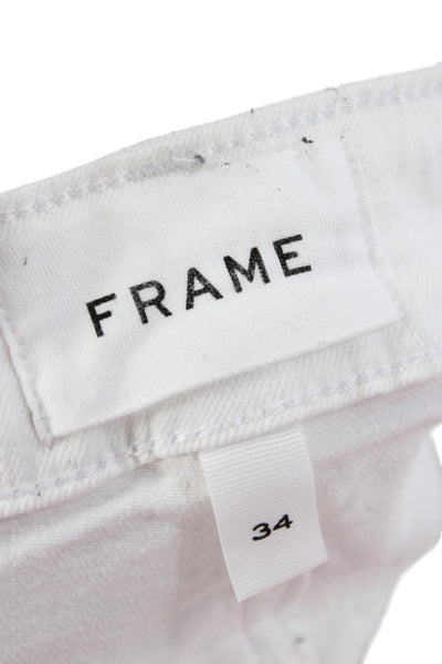 Frame Womens White High Rise Straight Jeans Size 34