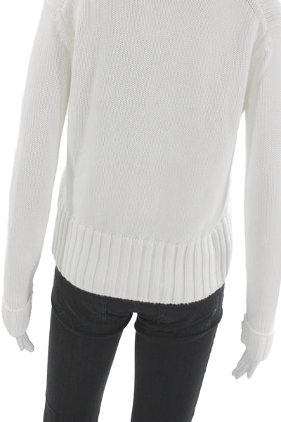 Brooks Brothers Unisex Cardigan Sweater V-Neck White Supima Cotton Size XS
