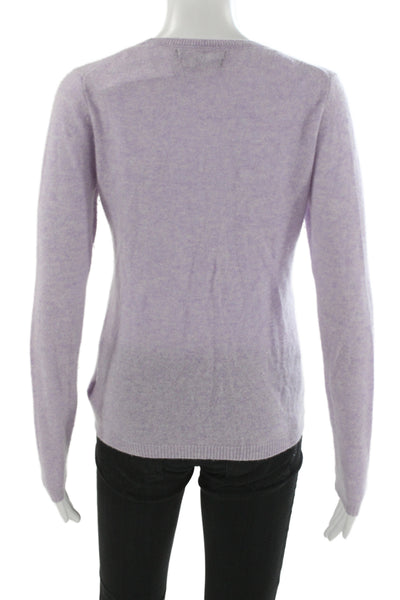 Tahari Unisex Purple 100% Cashmere Pullover Crew Neck Long Sleeve Size XS