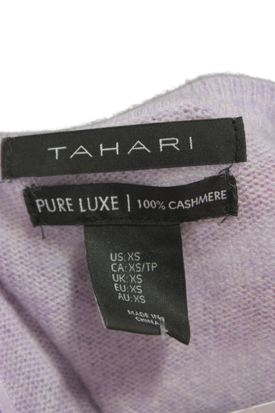 Tahari Unisex Purple 100% Cashmere Pullover Crew Neck Long Sleeve Size XS