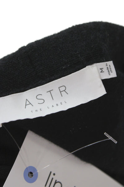 ASTR Women Black V-Neck Wool Blend Vest Sleeveless Size M