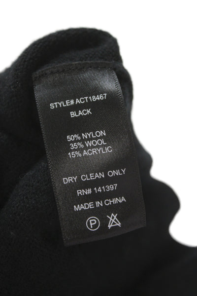 ASTR Women Black V-Neck Wool Blend Vest Sleeveless Size M