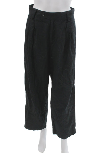 Banana Republic Unisex Dress Pants Black Linen Cotton Blend Size 2