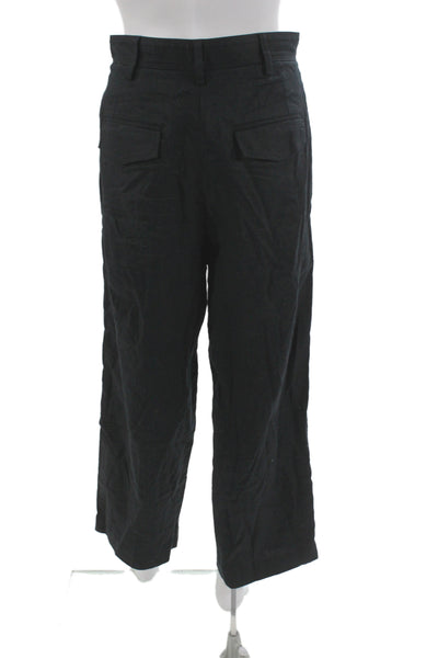 Banana Republic Unisex Dress Pants Black Linen Cotton Blend Size 2