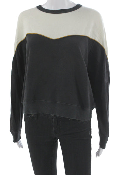 The Great Women Pullover Sweatshirt Black Cotton Long Sleeve Size 0