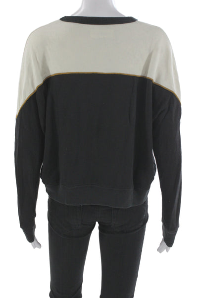 The Great Women Pullover Sweatshirt Black Cotton Long Sleeve Size 0