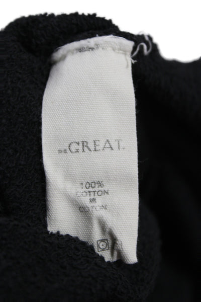 The Great Women Pullover Sweatshirt Black Cotton Long Sleeve Size 0