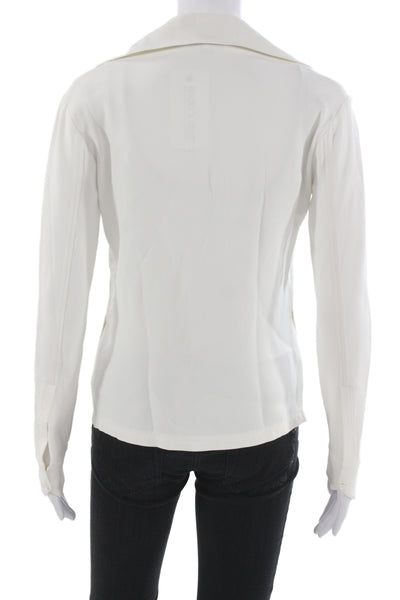 Helmut Womens Basic Collared Button Front Blouse White Long Sleeve Size XS