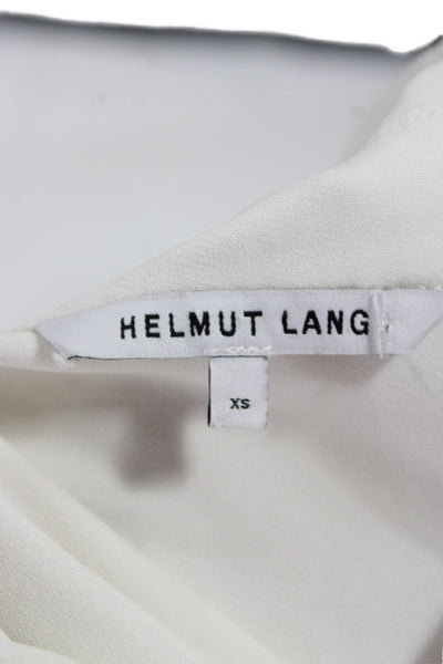 Helmut Womens Basic Collared Button Front Blouse White Long Sleeve Size XS