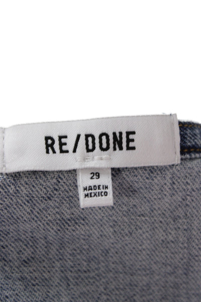 Re/Done Womens Blue Denim Pleated Wrap Mini Skort Size 29