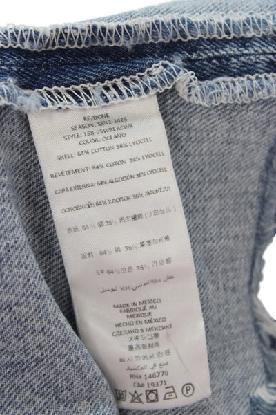 Re/Done Womens Blue Denim Pleated Wrap Mini Skort Size 29