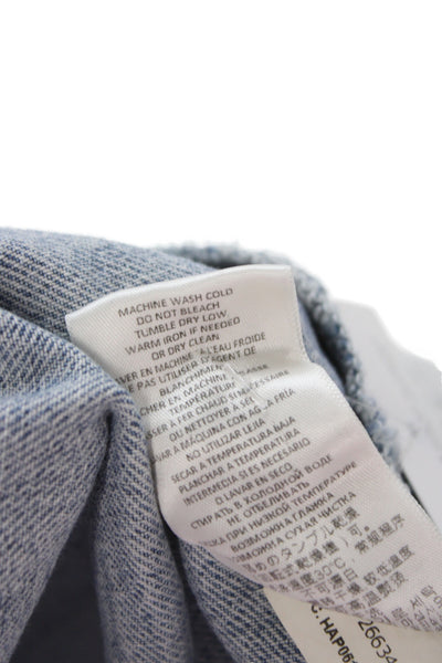 Re/Done Womens Blue Denim Pleated Wrap Mini Skort Size 29