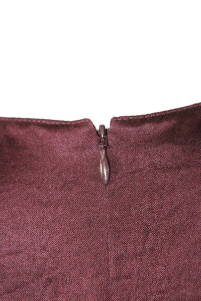 Vince Womens Basic Brown Round Neck 3/4 Sleeve Zip Blouse Size M