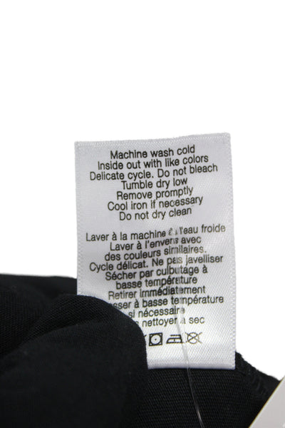 Veronica Beard Women Black Basic T-Shirt 3/4 Sleeve Round Neck Pima Size XL