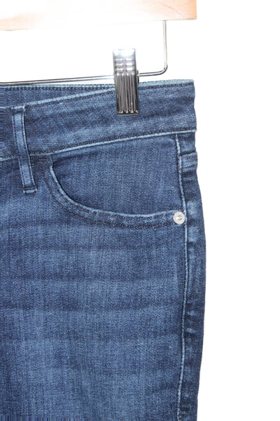 Frame Womens Bootcut Cropped Jeans Dark Blue High Rise Button Size 28
