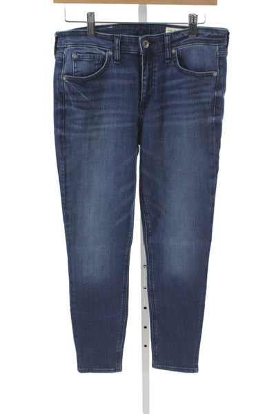Rag & Bone Womens Ankle Skinny Jeans Dark Blue Button Mid Rise Size 28