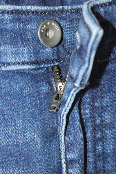 Rag & Bone Womens Ankle Skinny Jeans Dark Blue Button Mid Rise Size 28