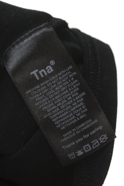 TNA Women Cropped Tank Black Basic Sleeveless Round Neck Size S