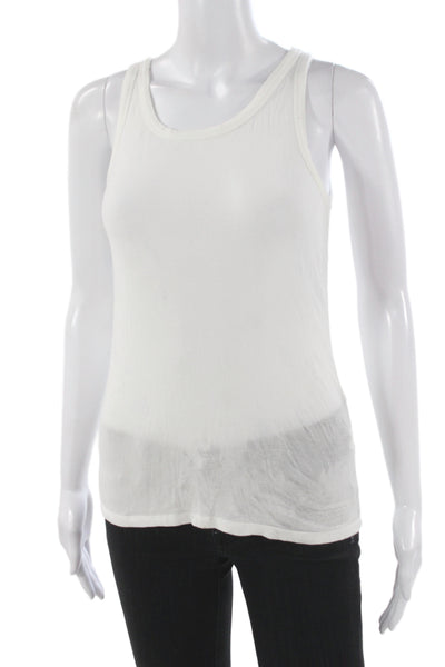 Theory Women Basic Sleeveless Tank White Size XS