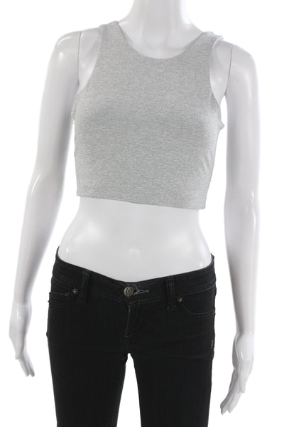 Outdoor Voices Womens Cropped Tank Sleeveless Gray Round Neck Size XS