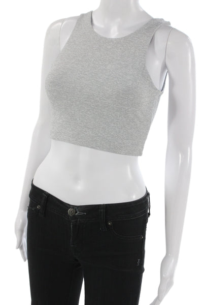 Outdoor Voices Womens Cropped Tank Sleeveless Gray Round Neck Size XS