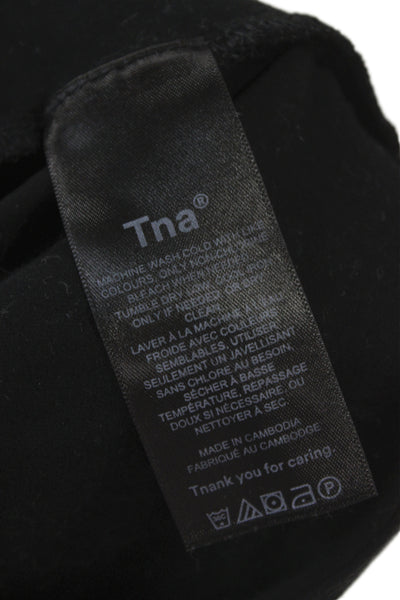 TNA Women Basic Cropped Black Tank Sleeveless Crewneck Cotton Size S