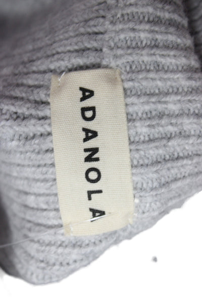 Adanola Unisex Full Zip Sweater Gray Mock Neck Long Sleeve Size M