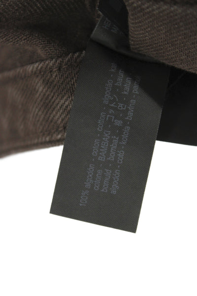 Zara Women Brown Cotton Collared Button Long Sleeve Jacket Size M