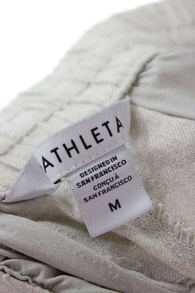 Athleta Womens Jogger Linen Drawstring Beige Size M