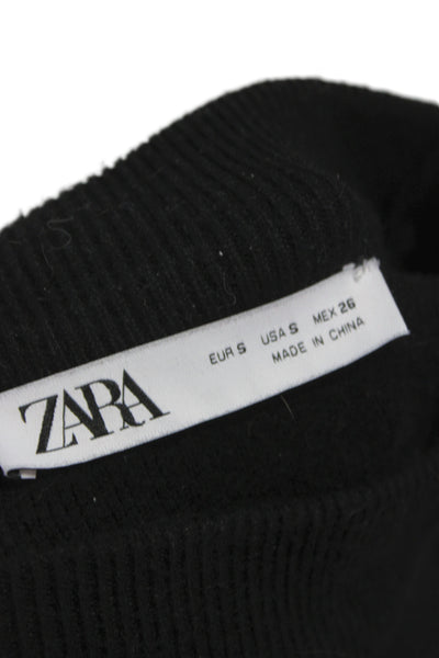 Zara Unisex Black Pullover Crew Neck Long Sleeve Size S