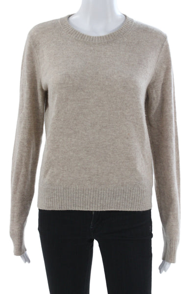 Reformation Unisex Pullover Sweater Beige Crew Neck Long Sleeve Size S