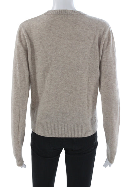Reformation Unisex Pullover Sweater Beige Crew Neck Long Sleeve Size S