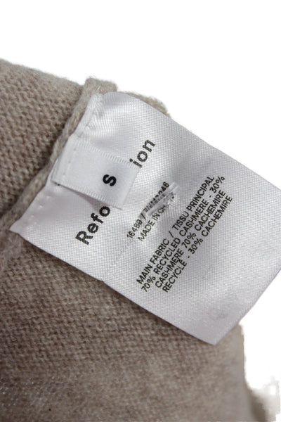 Reformation Unisex Pullover Sweater Beige Crew Neck Long Sleeve Size S