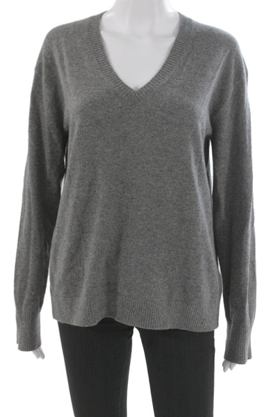 Everlane Unisex Gray Cashmere V Neck Pullover Long Sleeve Size S