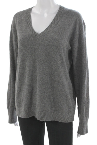 Everlane Unisex Gray Cashmere V Neck Pullover Long Sleeve Size S