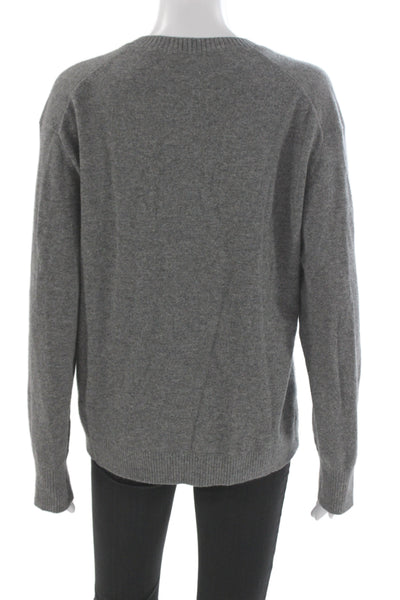 Everlane Unisex Gray Cashmere V Neck Pullover Long Sleeve Size S