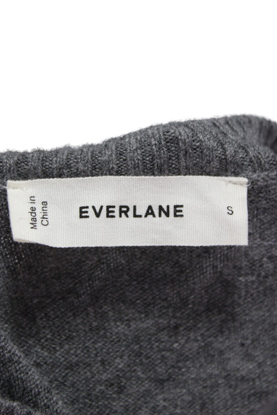 Everlane Unisex Gray Cashmere V Neck Pullover Long Sleeve Size S
