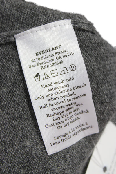 Everlane Unisex Gray Cashmere V Neck Pullover Long Sleeve Size S