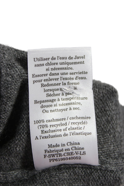 Everlane Unisex Gray Cashmere V Neck Pullover Long Sleeve Size S